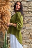 Annie Cushion Cotton Laurie Blouse Olive